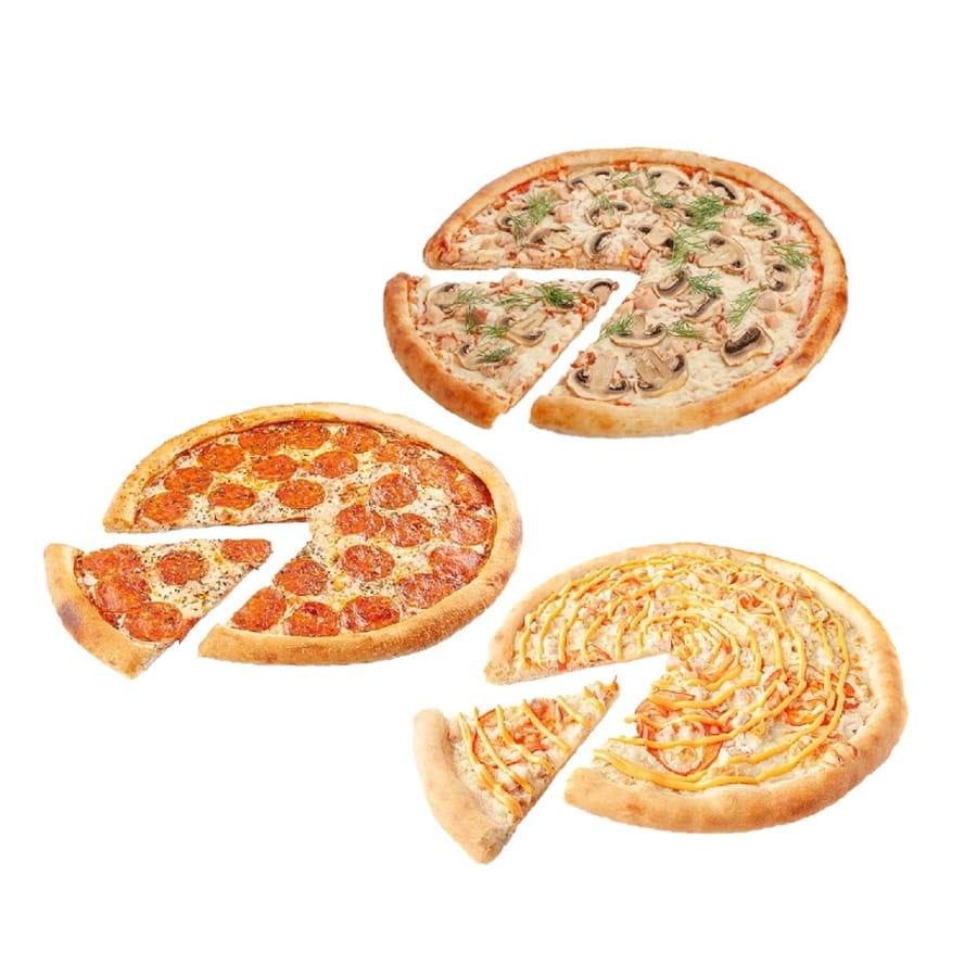 Трио пицц: Пеперони, Сырная, Джульета